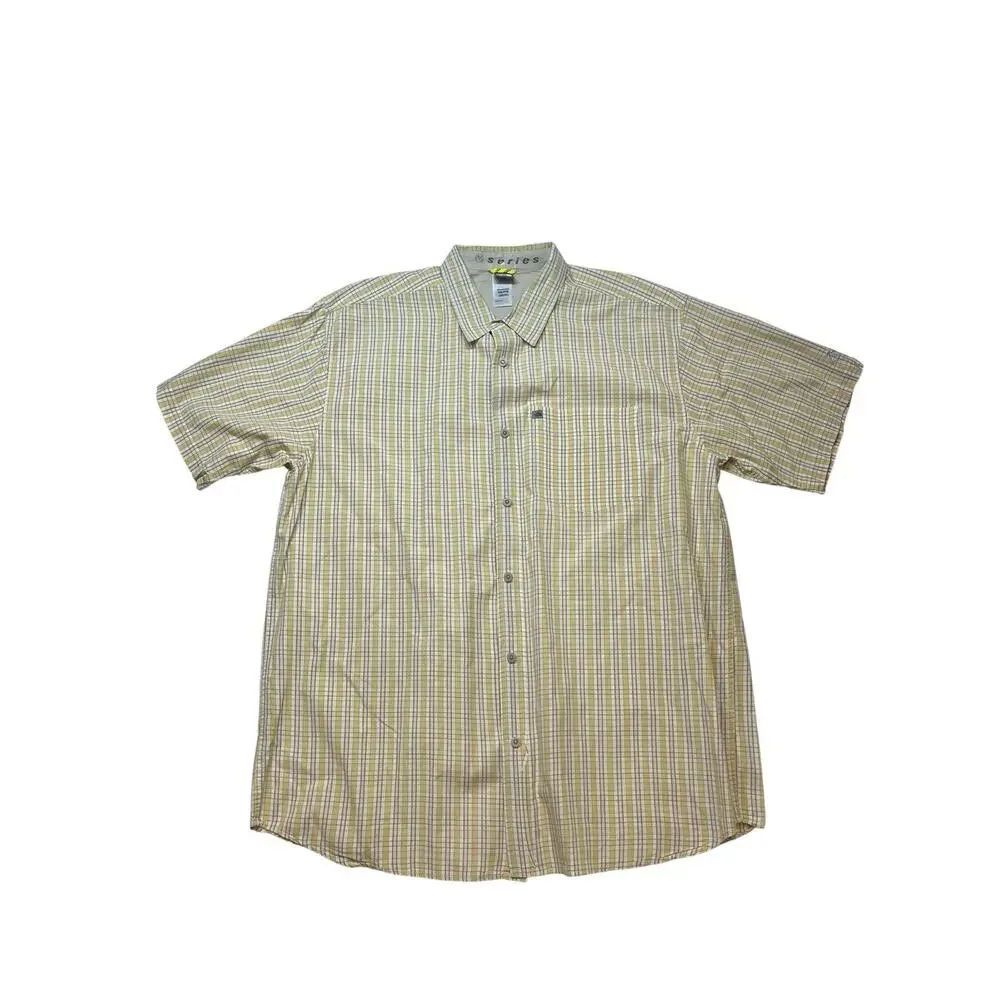 The North Face A5 Series Beige plaid button-up short sleeve shirt Men’s Size XXL